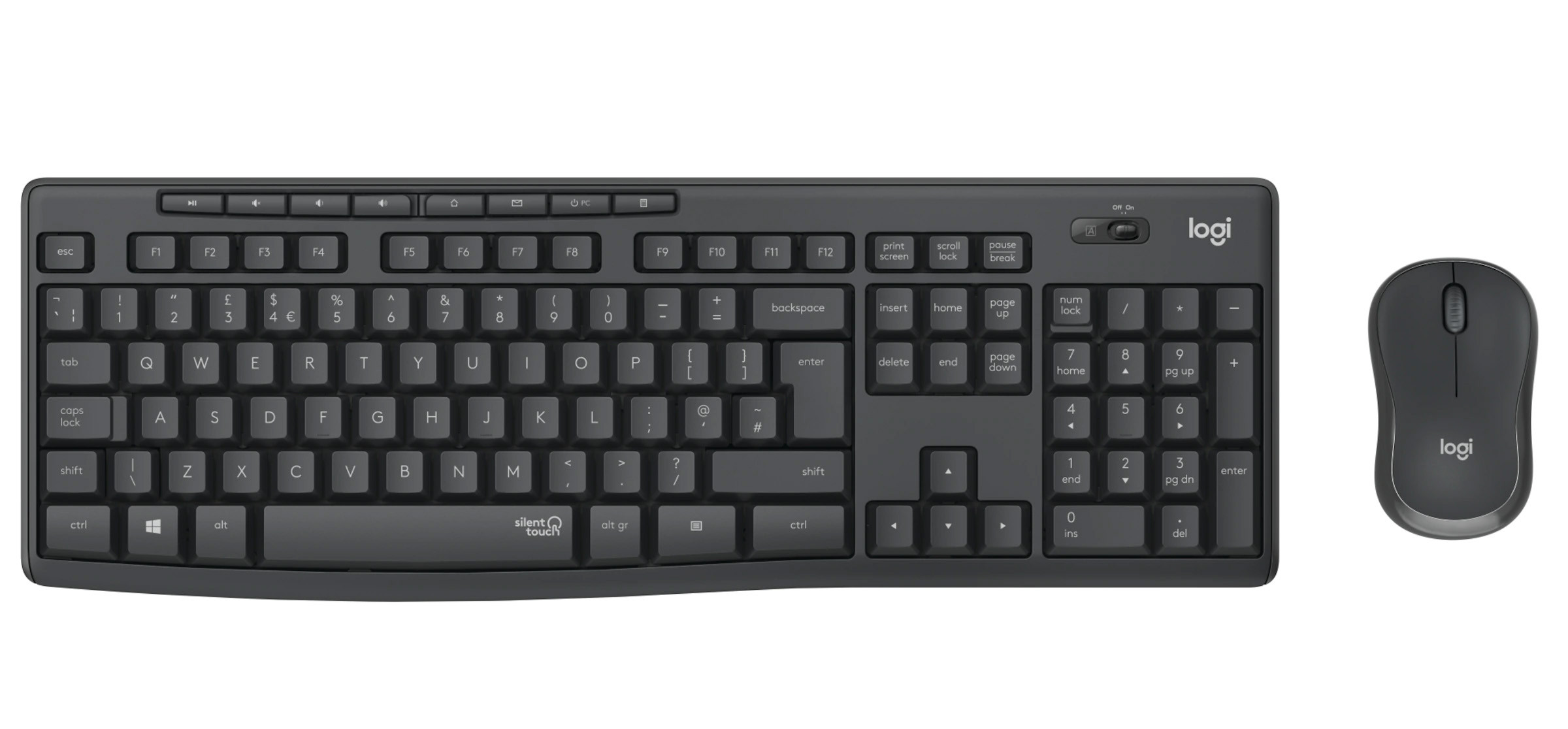 Logitech MK295 Silent trådlöst tangentbord och mus black
