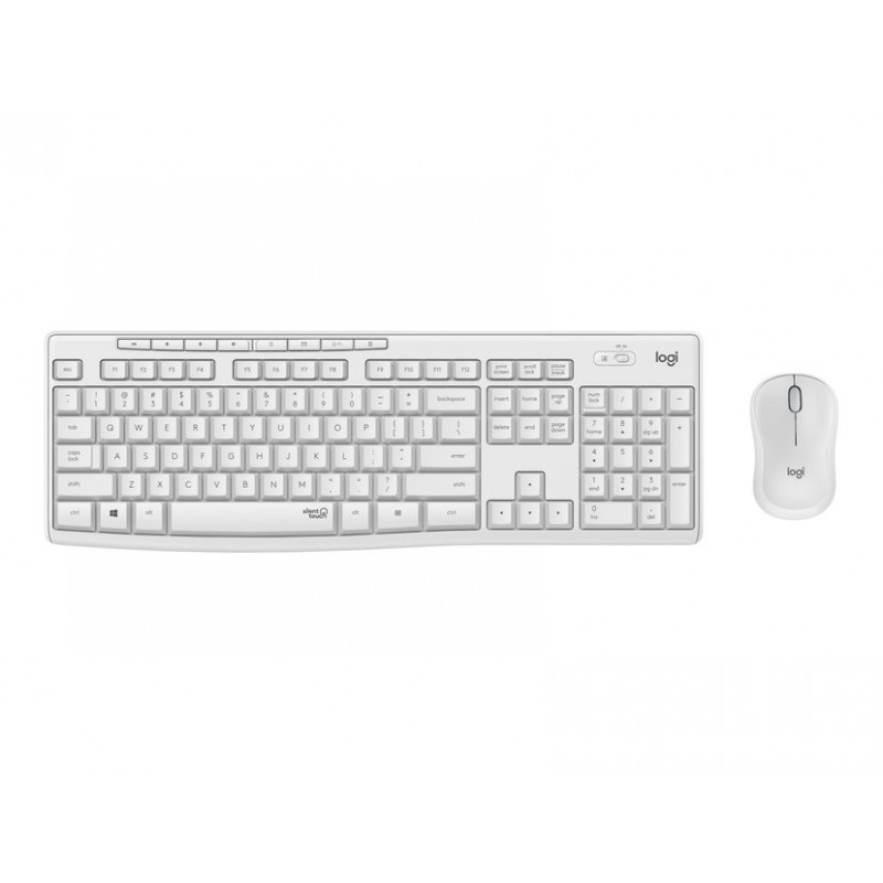 Tangentbord & datormus - Logitech MK295 Silent trådlöst tangentbord & mus white