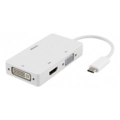 Adapter USB-C - USB-C Multiport till HDMI/DVI/VGA-adapter med 4K-stöd