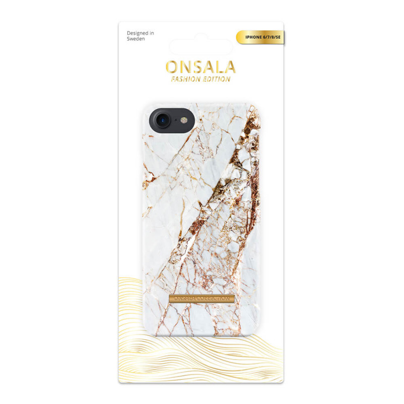 Skal - Onsala mobilskal till iPhone 6/7/8/SE2/SE3 Soft White Rhino Marble