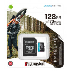Kingston Canvas Go! microSDXC + SDXC 128GB UHS-I U3 V30 (Class 10) 170MB/s inkl. adapter