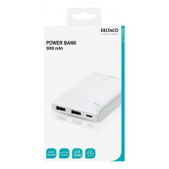 Portabla batterier - Slim Powerbank 5000mAh från Deltaco med 2.1A