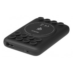 Portabla batterier - Powerbank 5000mAh med QI trådlös laddning som fästs på din telefon