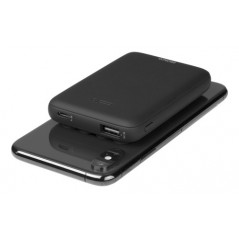 Portabla batterier - Powerbank 5000mAh med QI trådlös laddning som fästs på din telefon