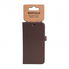 iPhone 13 - Buffalo Magnetiskt 2-i-1 Plånboksfodral i äkta läder till iPhone 13 Mini