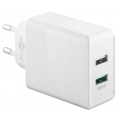 Laddare och kablar - Goobay Strömadapter med 2xUSB Quick Charge QC3.0 28W 2A