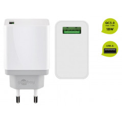 Laddare och kablar - Goobay Strömadapter med USB Quick Charge QC3.0 18W 3A