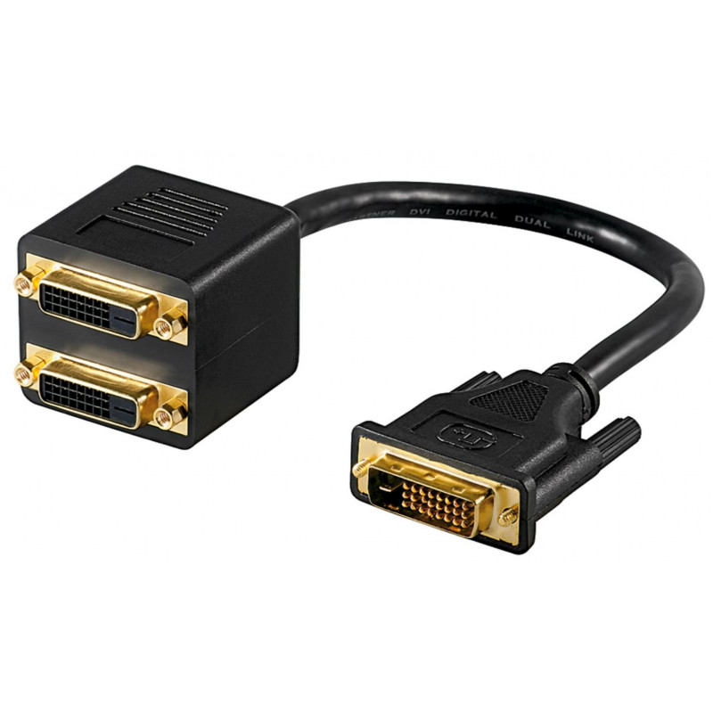 Skärmkabel & skärmadapter - DVI till 2x DVI-adapter
