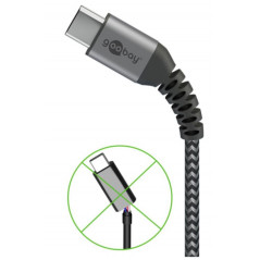 USB-C kabel - Laddkabel i textil USB-C till USB