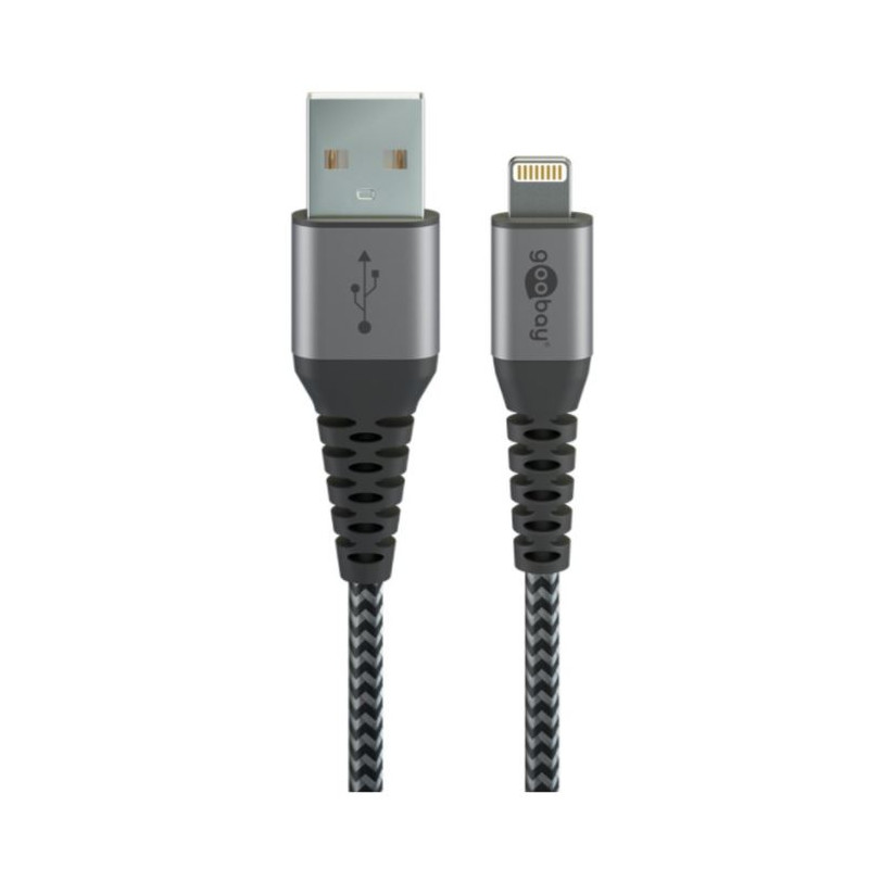 Laddare och kablar - Elegant & extra robust MFi-godkänd USB till Lightning iPhone-laddkabel max. 5V 2.4A (12W)