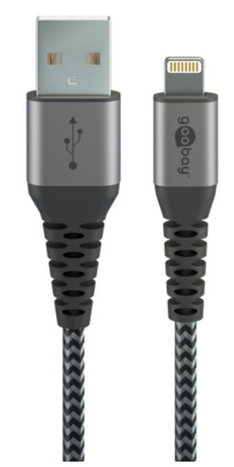 Elegant och extra robust MFi-godkänd USB till Lightning iPhone-laddkabel max. 5V 2.4A (12W) (0.5 meter)