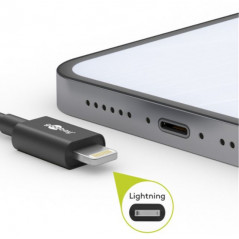 Laddare och kablar - Elegant & extra robust MFi-godkänd USB till Lightning iPhone-laddkabel max. 5V 2.4A (12W)