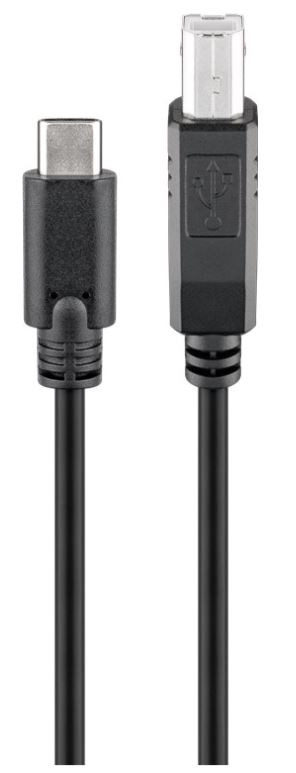 USB-C till USB-B skrivarkabel 1 meter