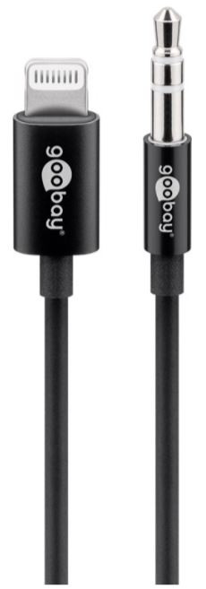 MFi Certifierad Lightning till 3.5mm AUX hane ljud-adapter 1M