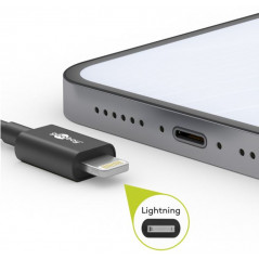 Datortillbehör - Goobay USB-C till Lightning kabel MFi-Certifierad svart