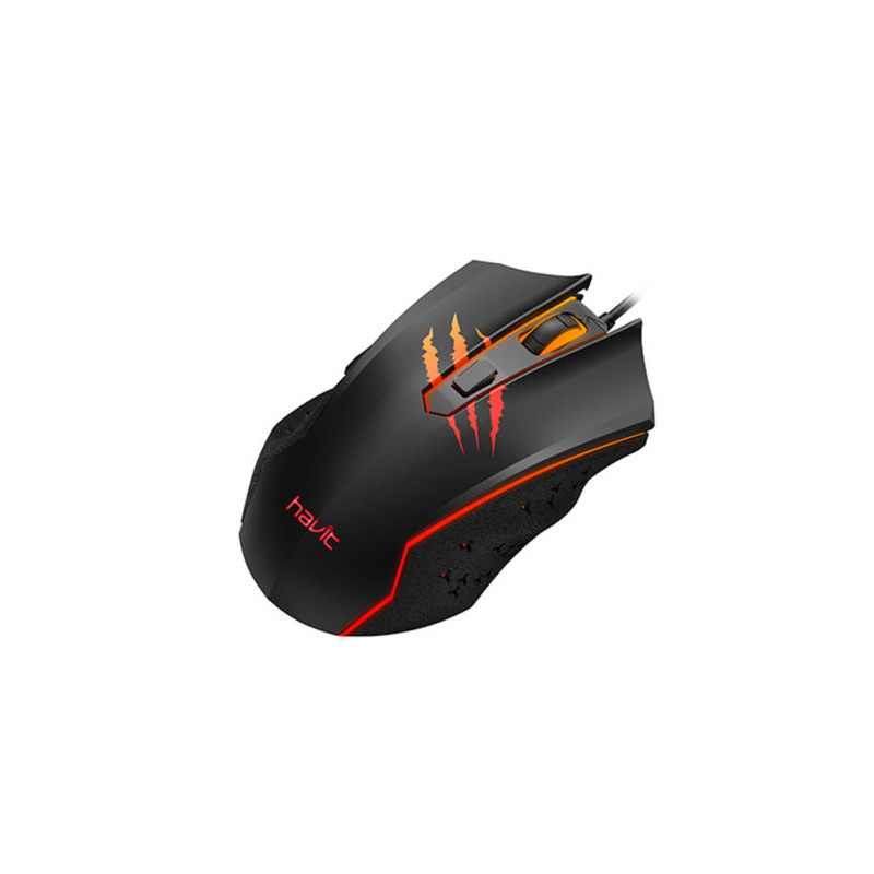 Gamingmus - Havit gamingmus med LED-belysning & 6 knappar