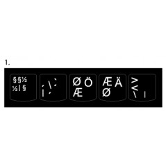 Klistermärken för Lenovo tangentbord nordisk layout (SE/DK/NO/FI), svart, 5-keys