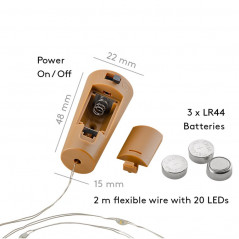 Ljusslingor - Goobay LED ljusslinga för flaskor 10st 2m LED-slingor med 20-LED