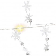 Goobay LED ljusslinga med Snöflingsmotiv för inomhusbruk med timer 1.3m 10st LED