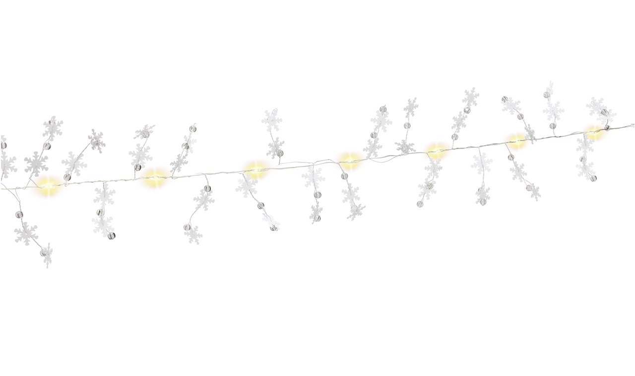 Goobay LED ljusslinga med Snöflingsmotiv för inomhusbruk med timer 1.3m 10st LED