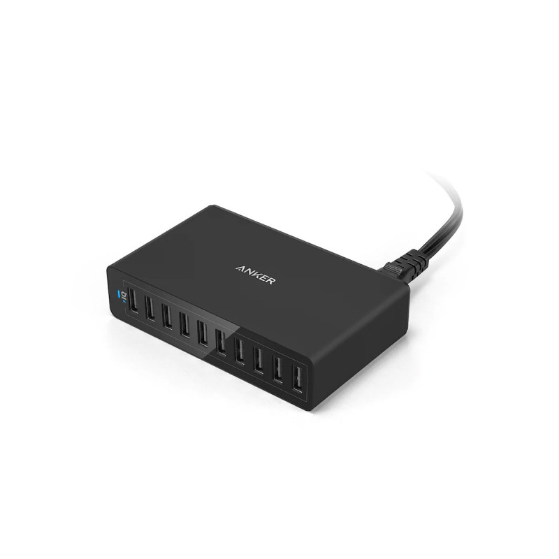 Väggladdare mobiltelefon - Snabbladdande USB-laddstation för 10st enheter