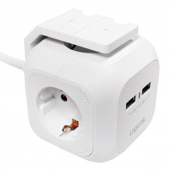 Grendosa - PowerCube Multi-grenuttag med 4 uttag + 2 USB 1.4m kabel