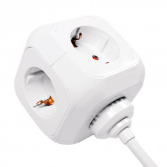 Grendosa - PowerCube Multi-grenuttag med 4 uttag + 2 USB 1.4m kabel