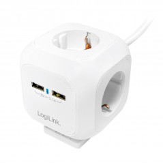 Grendosa - PowerCube Multi-grenuttag med 4 uttag + 2 USB 1.4m kabel