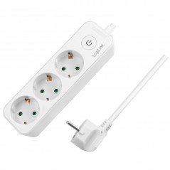 Grendosa - Grenuttag jordat med 3 uttag och strömbrytare och 1.5m kabel