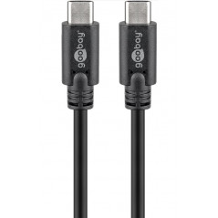 Goobay USB-C till USB-C USB 3.2 gen 1 laddkabel 60W bildskärmskabel 4K@60Hz