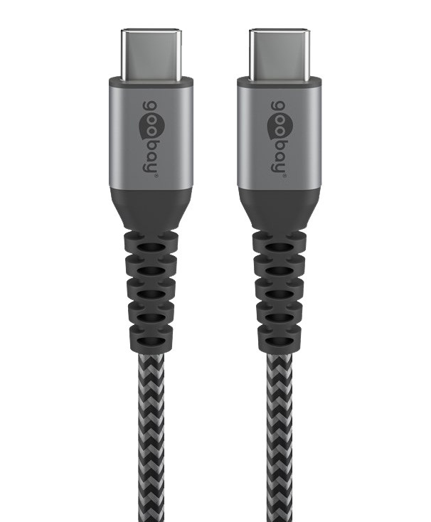 Goobay Laddkabel i textil USB-C till USB-C 60 Watt (1 meter)