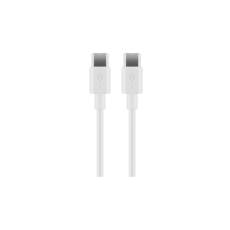 USB-C kabel - Goobay USB-C till USB-C laddkabel och synkkabel upp till 60W, vit