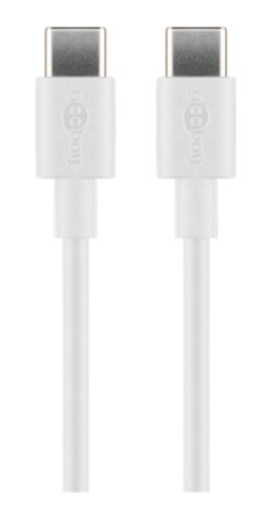 Goobay USB-C till USB-C laddkabel och synkkabel upp till 60W, vit (2 meter)