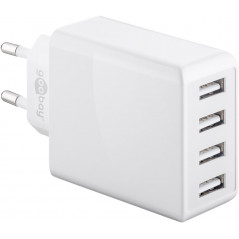Goobay Strömadapter för USB-laddare 3A med 4xUSB (15W)