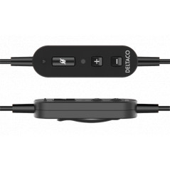 Chatheadset - Deltaco mono headset med brusreducerande mikrofon