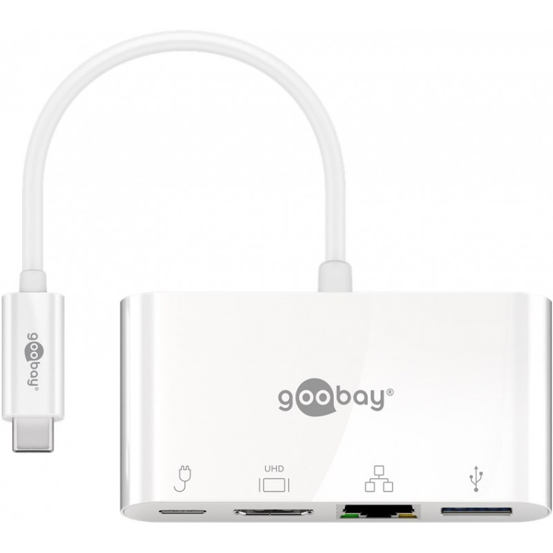 Skärmkabel & skärmadapter - USB-C Multiport till HDMI/Ethernet/USB-A med USB-C PD 60W 4k@30Hz 2K@60Hz