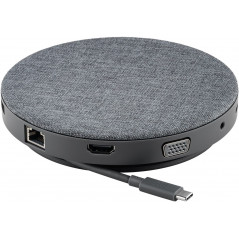 USB-C skärmadapter - Goobay USB-C 11-i-1 Multiport Dock med trådlös snabbladdning och strömförsörjning 100 W
