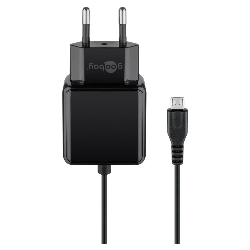 Laddare och kablar - Goobay väggladdare med 1.5 meters MicroUSB-kabel med upp till 15W effekt