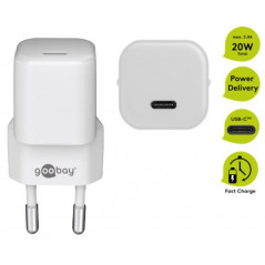 Laddare och kablar - Snabbladdande kompakt strömadapter med USB-C PD (Power Delivery) 20W