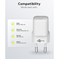 Laddare och kablar - Snabbladdande kompakt strömadapter med USB-C PD (Power Delivery) 20W