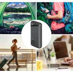 Portabla batterier - Goobay snabbladdande PowerBank batteri på 20.000mAh med USB-C PD, QC 3.0