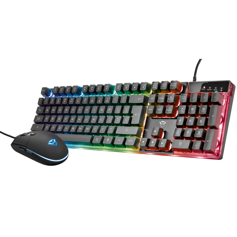 Paket tangentbord & mus gaming - Trust GXT 838 Azor Gaming RGB Combo med regnbågsbelysning