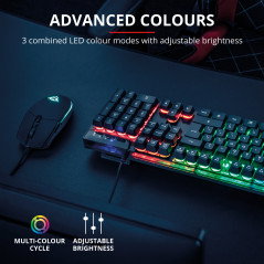Paket tangentbord & mus gaming - Trust GXT 838 Azor Gaming RGB Combo med regnbågsbelysning