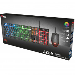 Paket tangentbord & mus gaming - Trust GXT 838 Azor Gaming RGB Combo med regnbågsbelysning