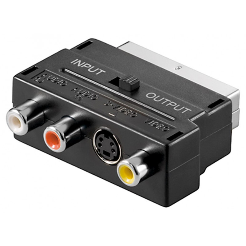 TV-tillbehör - Goobay Scartadapter till 3x RCA / S-Video