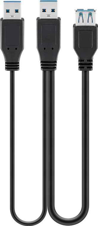 Goobay dubbel USB-A 3.0 hane till hona 30 cm
