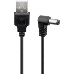 USB-adapter - USB till vinklad DC kabel för strömöverföring via USB-uttag DC 5.5 x 2.5 mm