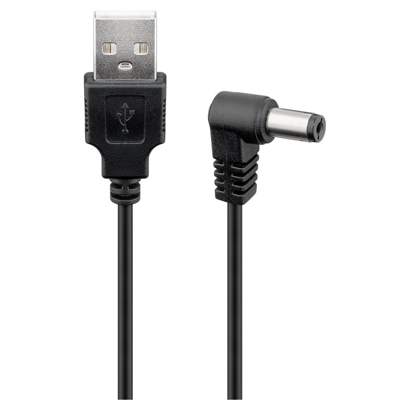 USB-adapter - USB till vinklad DC kabel för strömöverföring via USB-uttag DC 5.5 x 2.5 mm