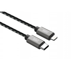 Lightning kabel iPhone - 3SIXT Lightning till USB-C-kabel, svart/silver