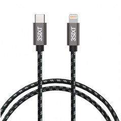 Lightning kabel iPhone - 3SIXT Lightning till USB-C-kabel, svart/silver